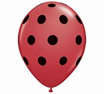 5" Red with Black Polka Dots